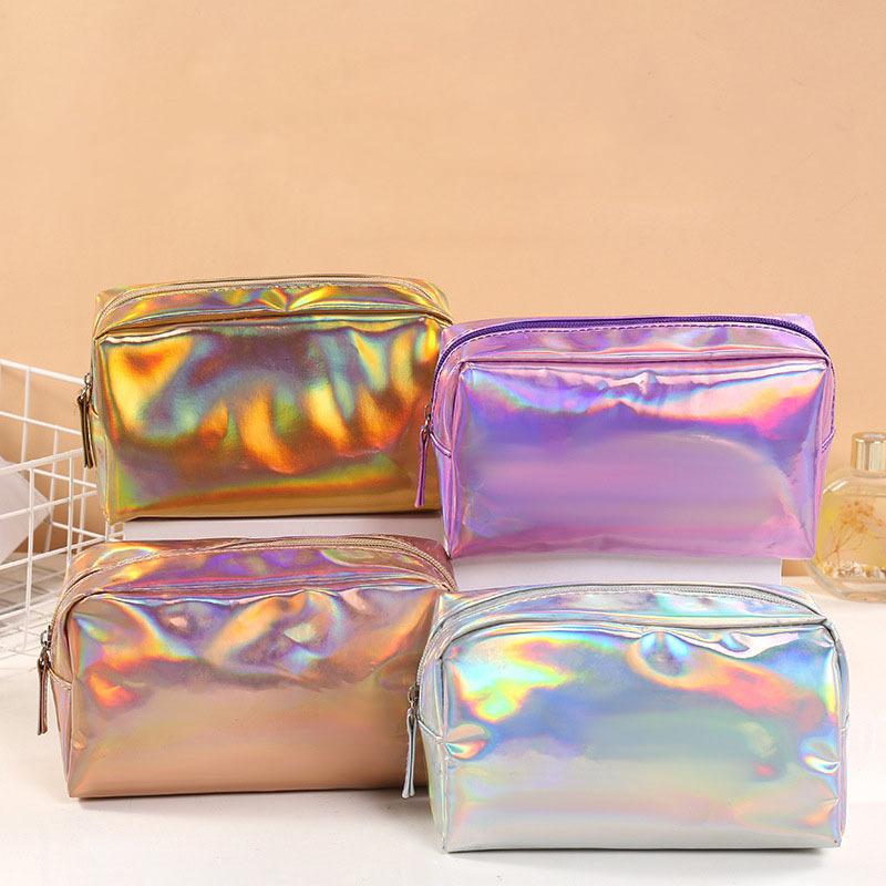 Laser Colorful Tide Pencil Case Fresh Artistic Men's and Women's Cosmetic Bag Storage Bag Stationery Storage Bag Cosmetic Bag