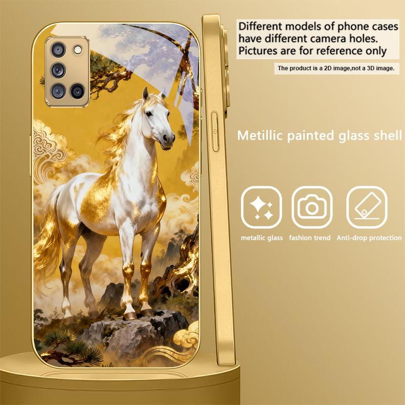 

Высокая и крепкая лошадь Для Samsung A 31 32 A33 A34 35 14 A15 13 A16 25 26 50 52 53 54 55 56 70 71 72 73 Золотой стеклянный чехол для телефона Galaxy A21s