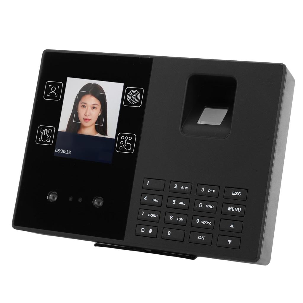 4 In 1 Employee Attendance Machine Facial Fingerprint Palm Print PIN Recognition Time Clock for Small Business EU Plug