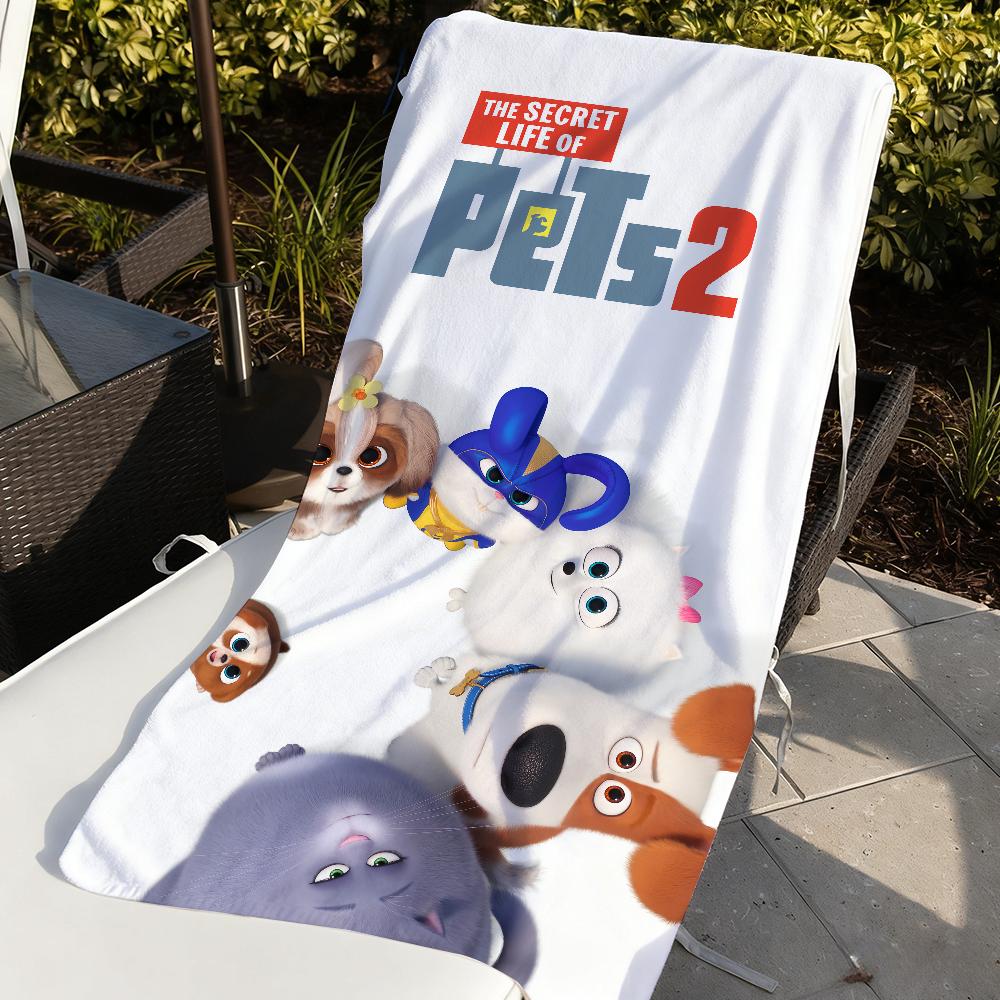 Cartoon The S-Secret Life of P-Pets Towel Soft Pool Gift For Travel Gym Shower Camping Quick Dry Sports Large Beach Towels