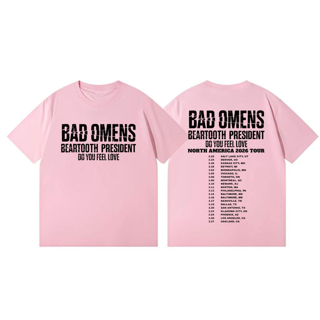 Bad Omens Do You Feel Love Tour 2026 Print T Shirt Streetwear Metalcore Rock Tshirt Men Women Casual Fashion Oversized Tshirts