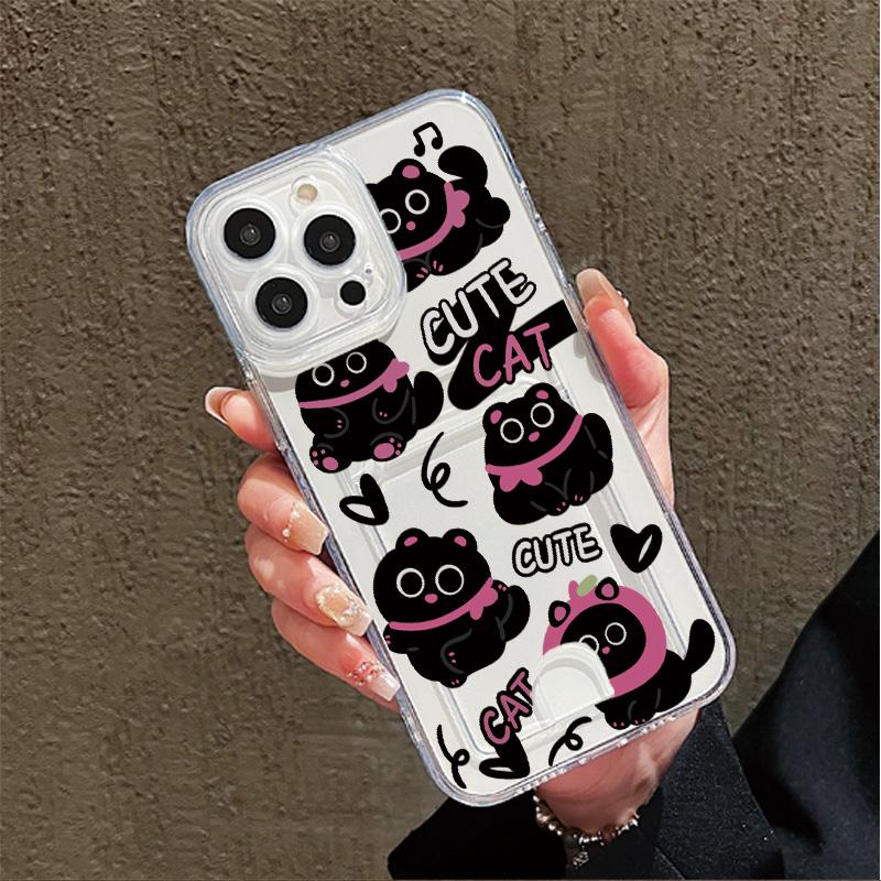 

Card Slot Holder Silicone Wallet Pocket Case For Oppo 14 13 14F 13F Samsung S23 S24 S25 Plus Xiaomi Redmi Note 14 13 12 11 10 Cover Clear Phone Bumper Vivo Y03 (4G)/Y18 (4G)