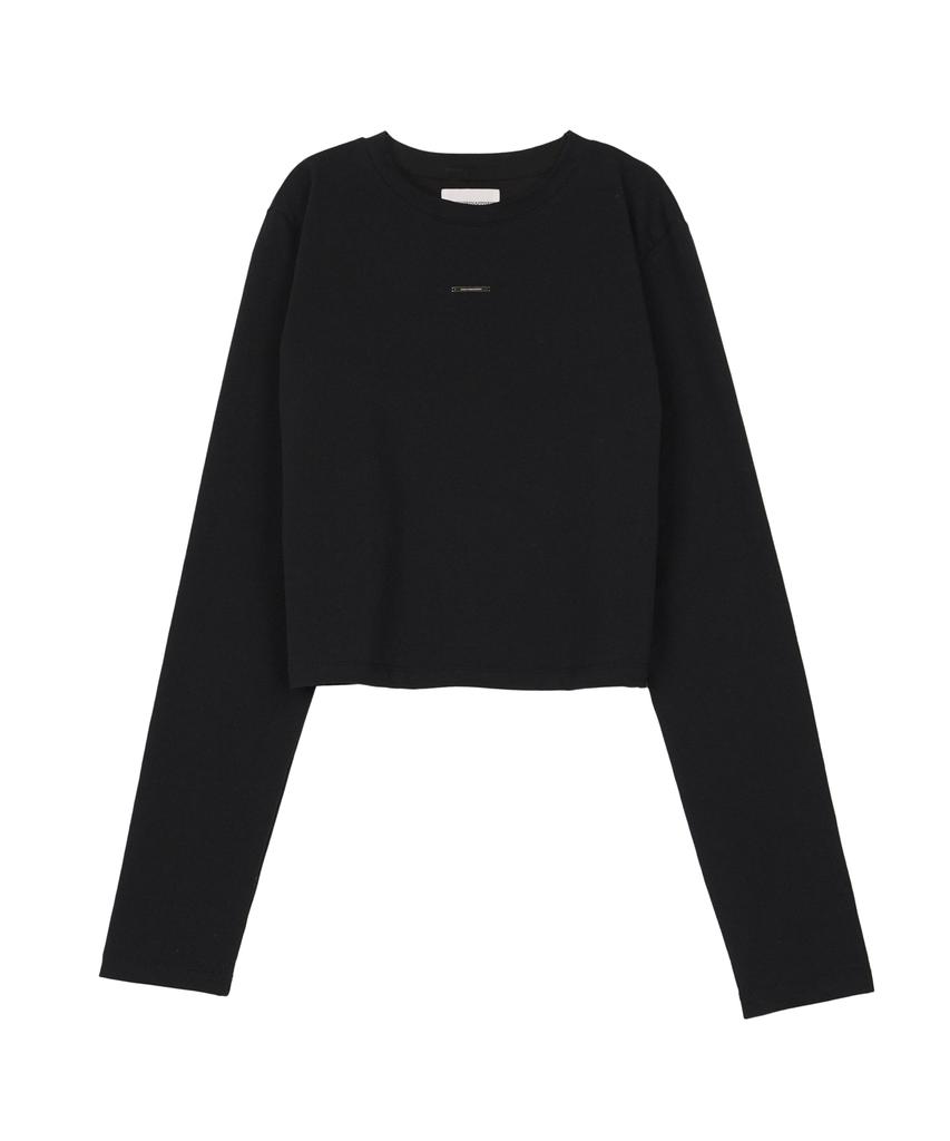Hardcore Happiness Basic Semi-Crop Round T-Shirt_Black