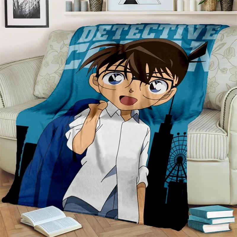 3D Dívčí Detektiv Conan Anime Kreslená HDdeka, Měkká přehozová deka pro Domácí Ložnici Postel Pohovku Piknik Cestování Kancelář Krycí deka Děti