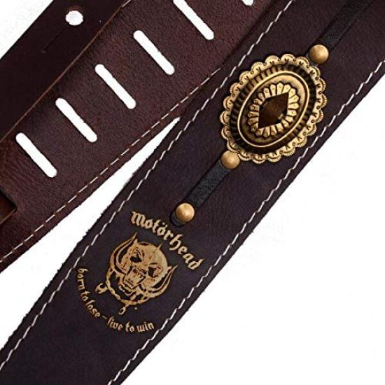 Richter Straps Motorhead Brass Guitar Strap #1568 Brown/Old