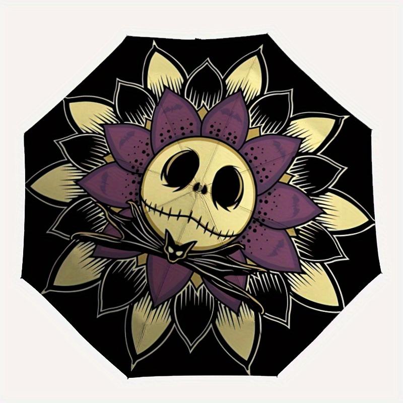 

1pc Jack Skellington Automatic Umbrella with Auto Open/Close,Foldable Sunshade, Perfect Gift for Friends, Durable Plastic Handle yy250804024