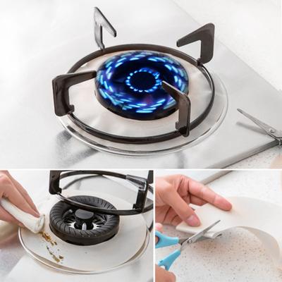 4Pcs Reusable Gas Stove Burner Cover Protector Mat Heat Resistant Non-Stick Pad