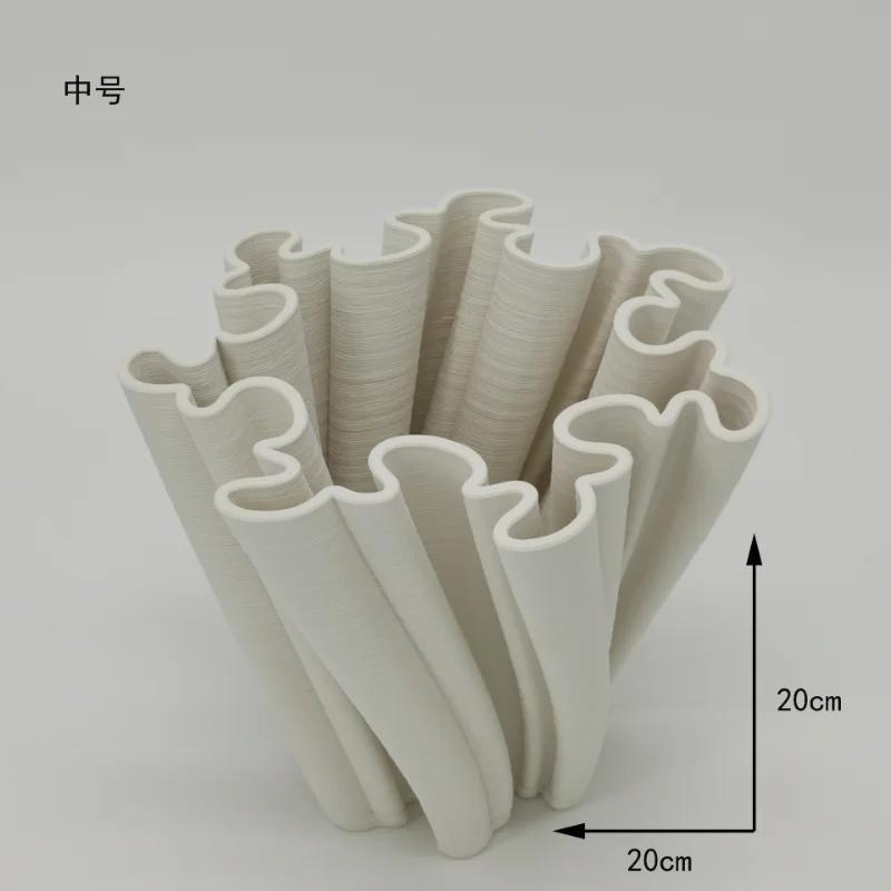 Ceramic 3D printing vase Nordic home design luxury vase white dining table decoration living room decoration gift