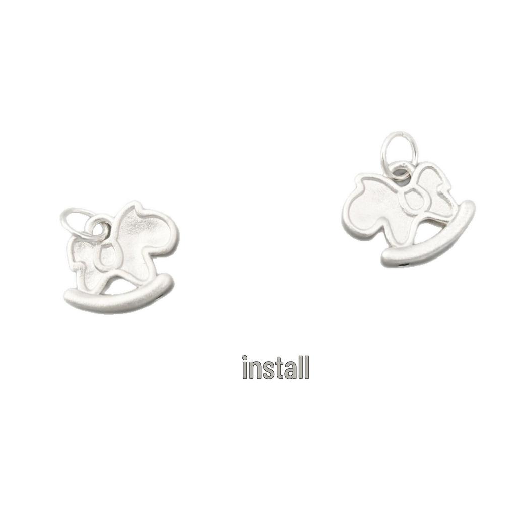 Bracelet avec pendentif cheval rétro en argent sterling avec design 3D - Accessoire style chinois en argent pur
