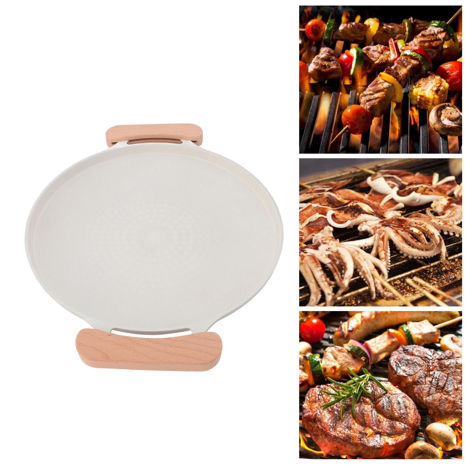 Korean BBQ Grill Pan Anti Stick Versatile Aluminum Stovetop Grill Plate with Handles for Indoor Outdoor Grilling