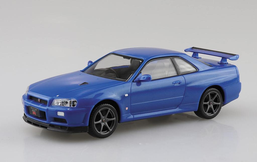 Aoshima Bunka Kyozaisha The Snap Kit Series Nissan R34 Skyline Bayside Blue Plastic Model 1/32 GT-R Color-coded 11-A