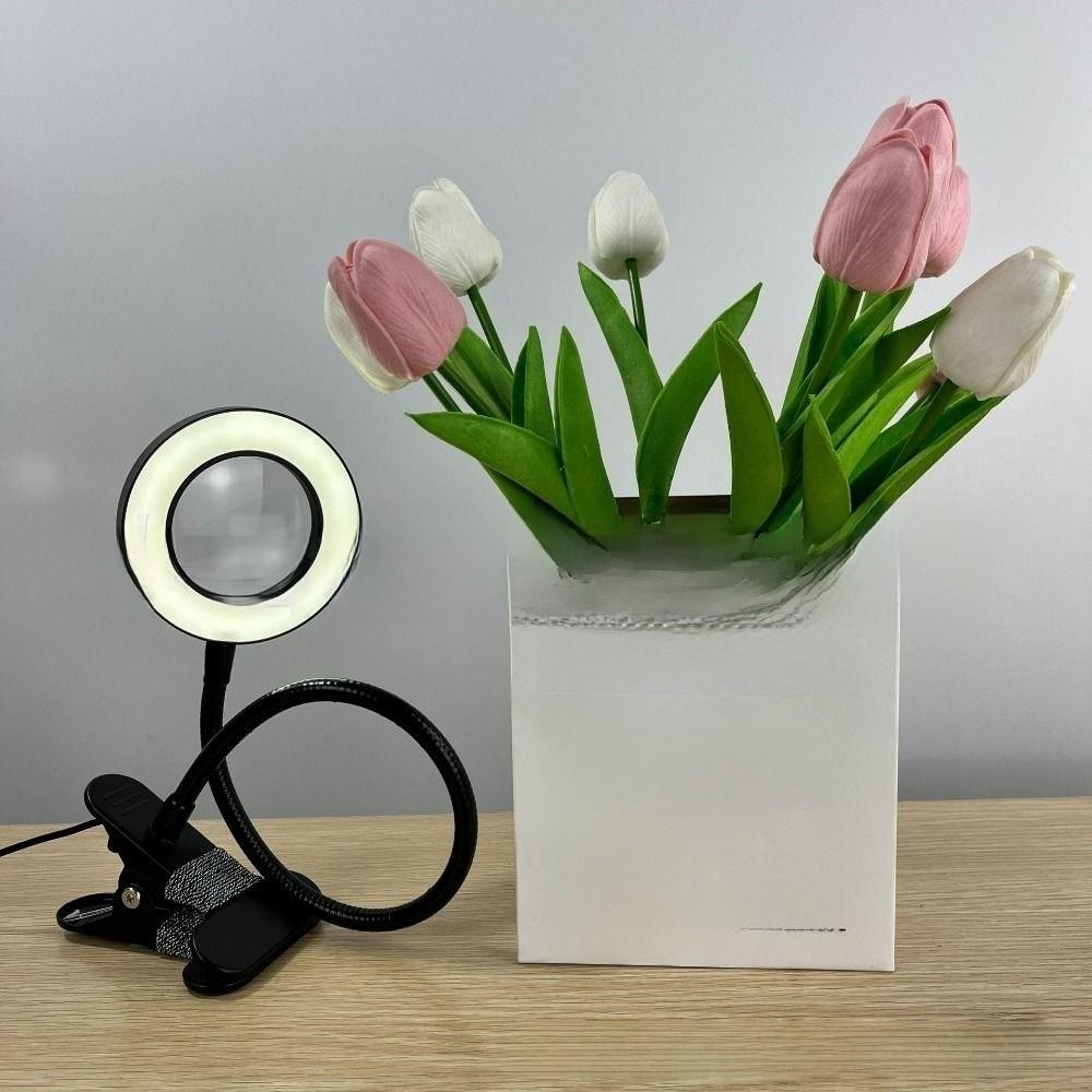 Flexible LED Magnifying Glass Lamp 5X Magnification Clip on Desk Lamp  Soldering Work
