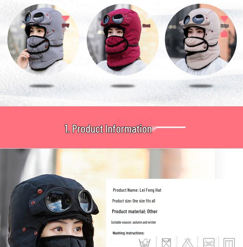Lei Feng Winter Hat: Thick, Warm, Windproof & Coldproof for Outdoor Riding