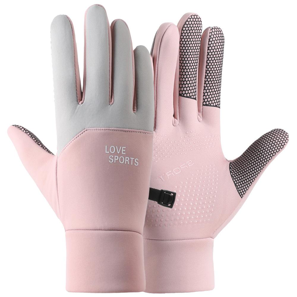 

Warm Gloves Color blocking Autumn and Winter Men and Women Plus Velvet Waterproof Cold Snow Skiing Non Slip Touch Screen Outdoor Cycling Gloves One Size