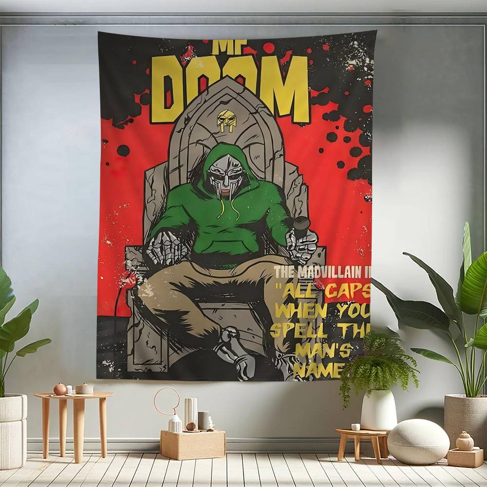 Rap Singer MF DOOM Printed Large Wall Tapestry Hanging Tarot Hippie Wall Rugs Dorm Home Decor