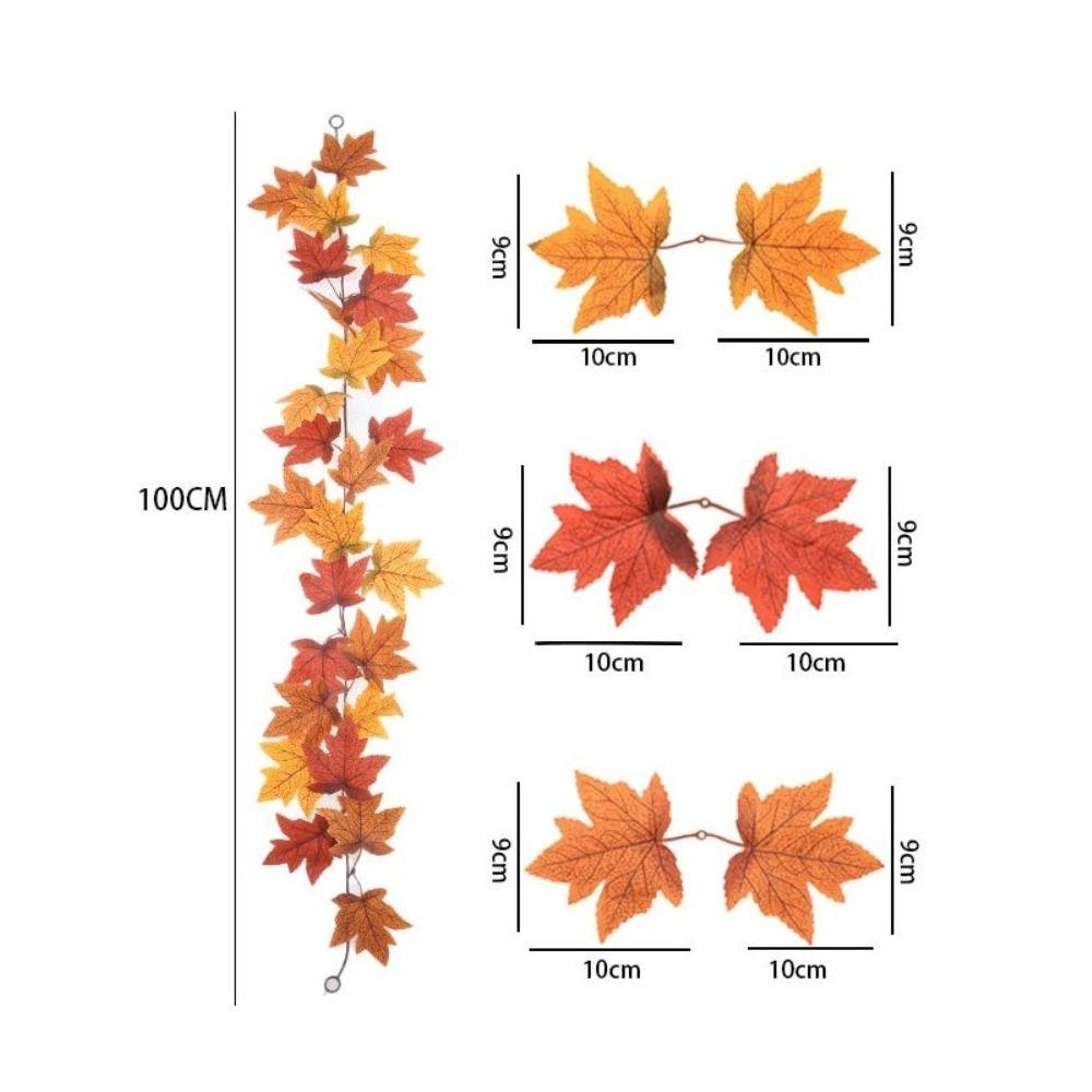 Bright Foliage Artificial Maple Leaf Garland Hanging Autumn Style Decorative Maple Leaf Vine Realistic Appearance