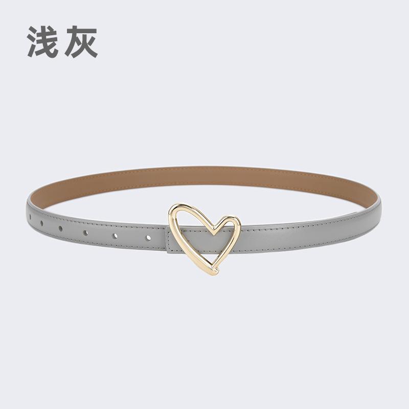 Ladies Belt Jeans Decorative Belt Wind Simple Leather Belt Trendy Love Buckle