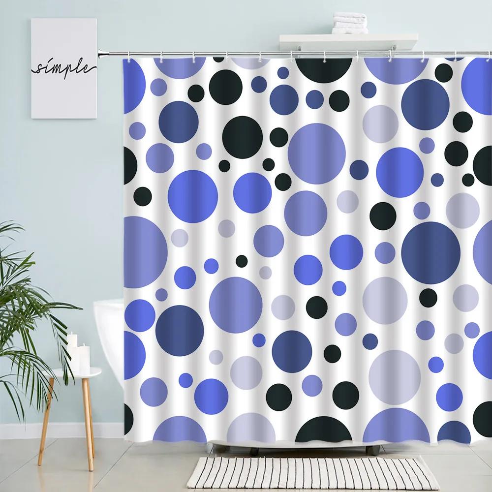 Creative Geometric Shower Curtains Brown Black Round Pattern Abstract Modern Minimalist Fabric Bathroom Decor Bath Curtain Sets
