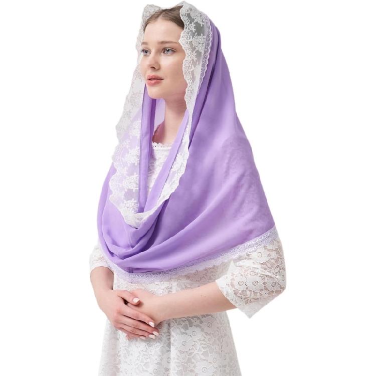 Skin Friendly Lace Headcover Communion Headcover Veil Religious Event Veil for Bridal Event, and Daily Fashion