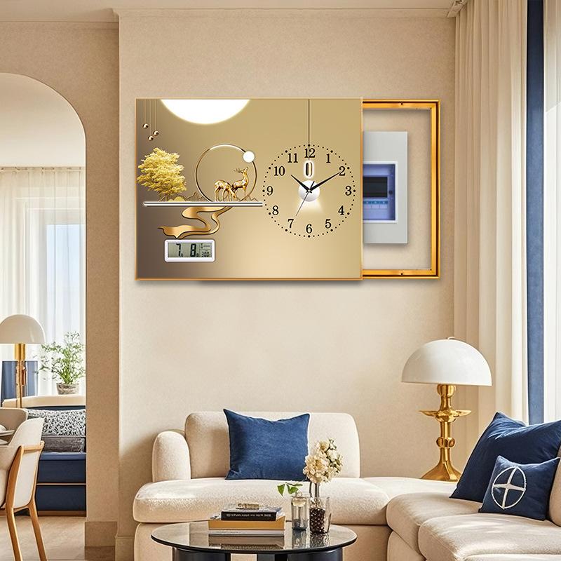 Новий електричний лічильник у китайському стилі, годинник, без свердління, push-pull, розподільна коробка, настінний годинник-картина