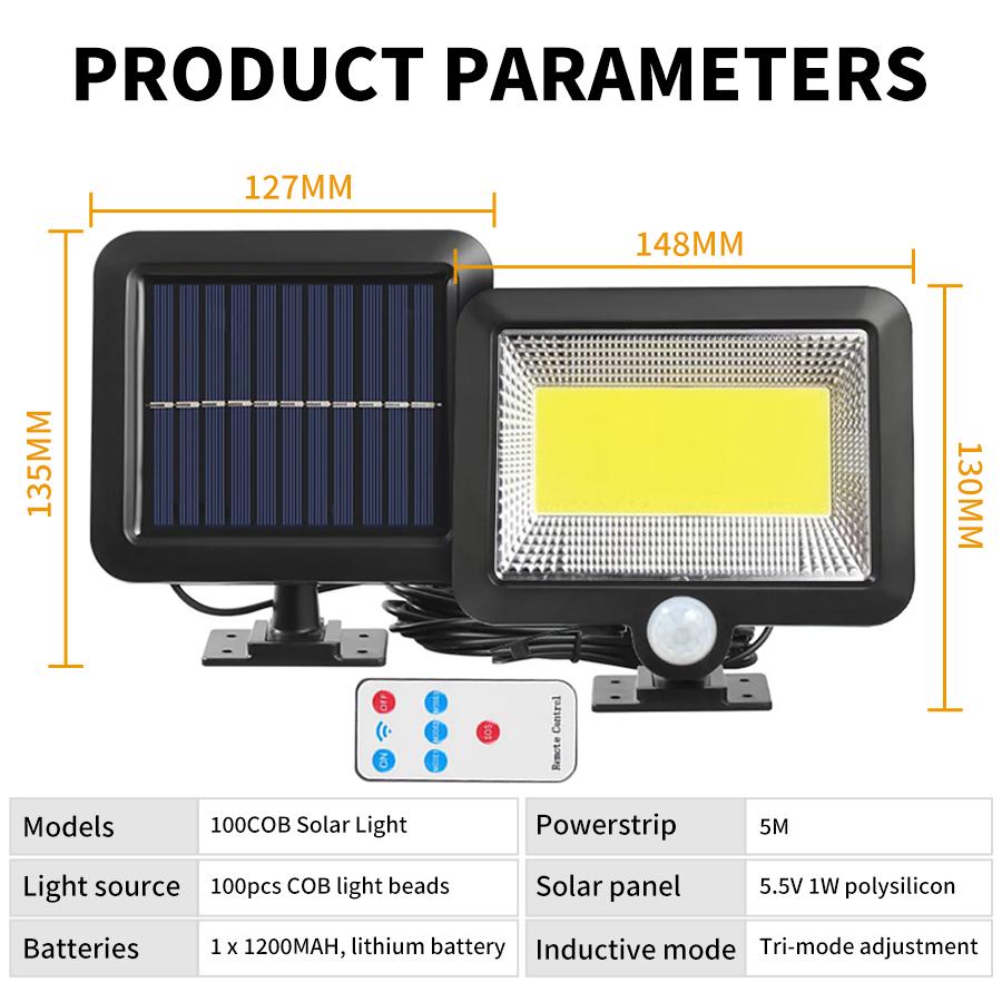 

Светодиодные солнечные фонари, уличные сплит-светильники на солнечных батареях, 3-режимные водонепроницаемые лампы с датчиком движения, садовые светильники, внешние солнечные лампы