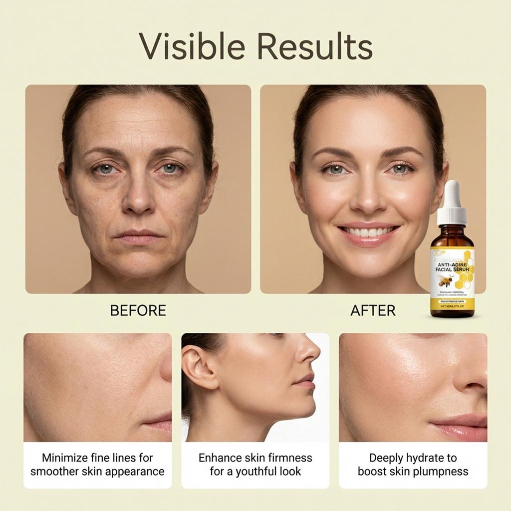 Bee Facial Serum: Gently Cares For Facial Skin, Providing Hydration, , And A Refreshing, Moisturizing Effect.30ml