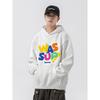 Wassup Trendy American-Style Heavyweight Letter Foam Sweatshirt for Men, Autumn and Winter Loose Fit Versatile Hooded Top Jacket
