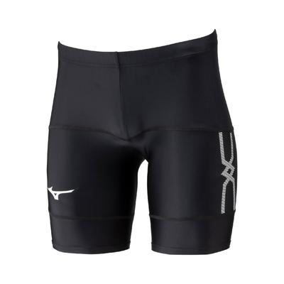 Men's MC Line Tights Half Track & Field Wear, Easy To Move In, Black/Black, Size L, U2MBCA12