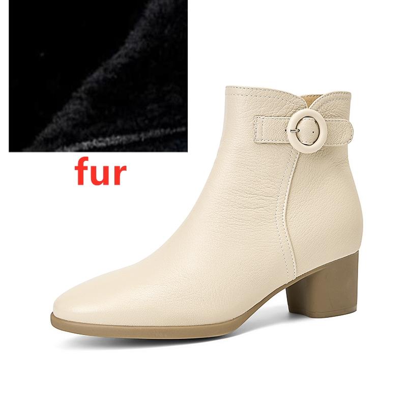 Fashion AIYUQI Women's Ankle Boots 2025 New Fashiona High-heel Women Short Boots Large Size Round-Toed Female Dress Boots