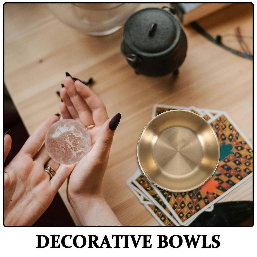 Copper Incense Burner Bowl Vintage Brass Offering Bowl Ritual Smudging Decoration for Altar Use Fengshui Treasure Basin
