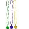10 Pcs Mardi Gras Jumbo Ball Bead Necklaces Carnival Gold Purple Green Mardi Gras Beads Parade Holiday Party Supplies