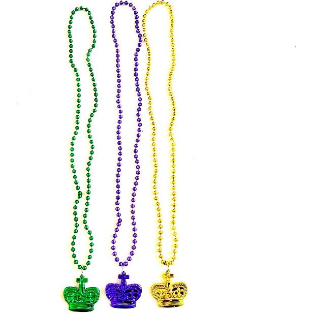 10 Pcs Mardi Gras Jumbo Ball Bead Necklaces Carnival Gold Purple Green Mardi Gras Beads Parade Holiday Party Supplies