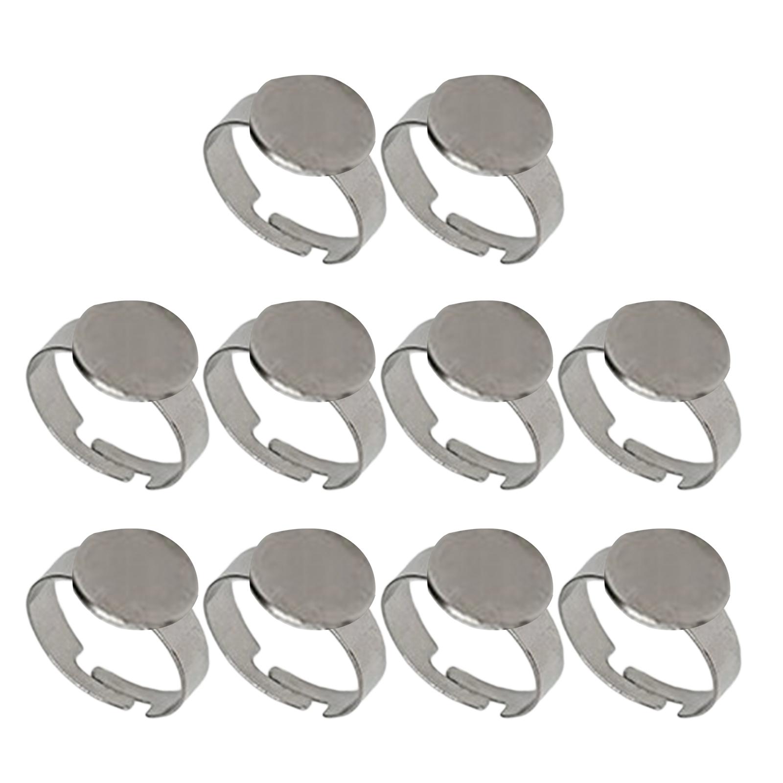 

Stainless Steel Adjustable Rings Sockets Sturdy Stainless Steel Rings Frames Adjustable For Handmade Jewelry Crafts 12
