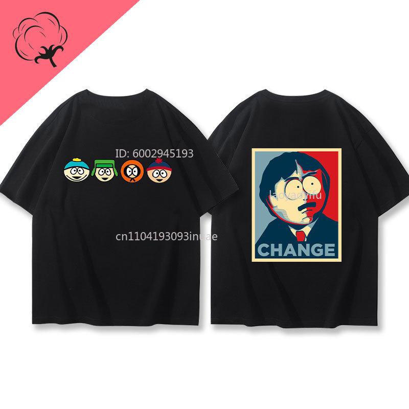 Camisetas South Park Graphic T Shirts Two Side Printed Tee Cute Cartoon Funny Cotton Straight Uttta Anime Unisex Streetwear Tops