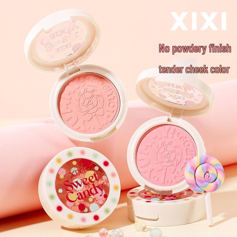Xixi Sweet Pink Blush: Natural color payoff, brightens complexion, fine powder texture, enhances fairness, perfect for daily makeup.