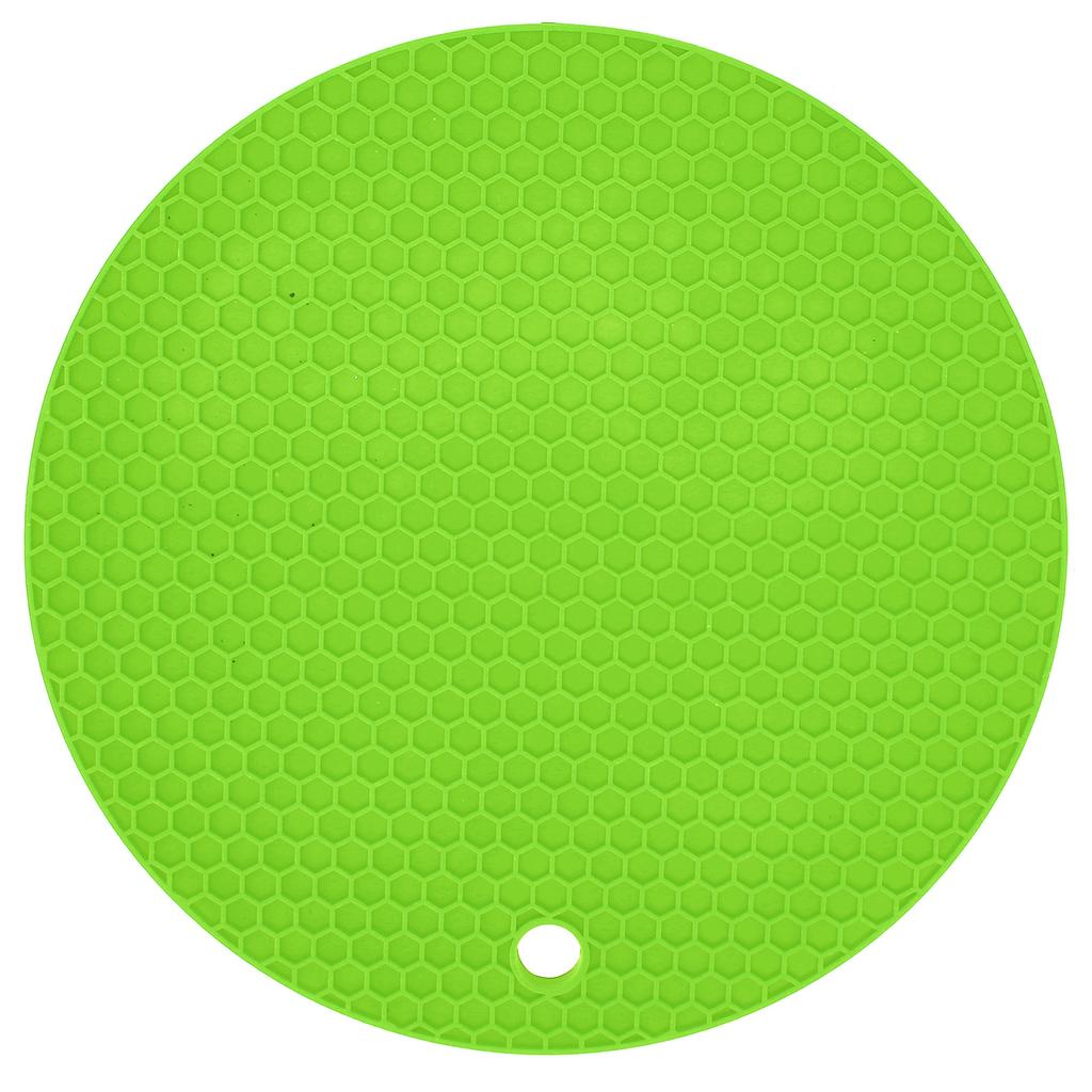 Rund Form Mat Livsmedelskvalitet Förtjockad Silikon Placemat Isolationsdyna Mikrovågsugnsmatta Gul