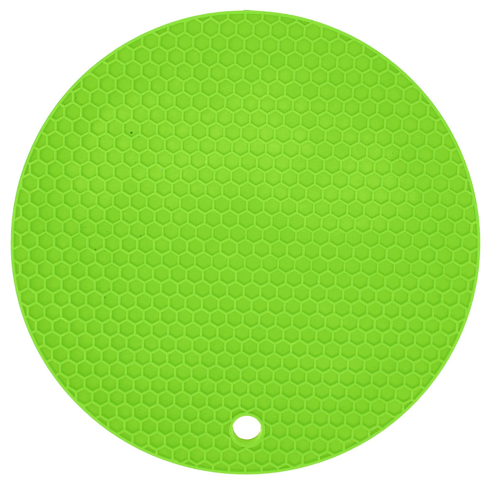 

Круглый коврик Пищевой утолщенный силиконовый плейсмат Изоляционная подкладка Коврик для микроволновой печи Желтый зелёный