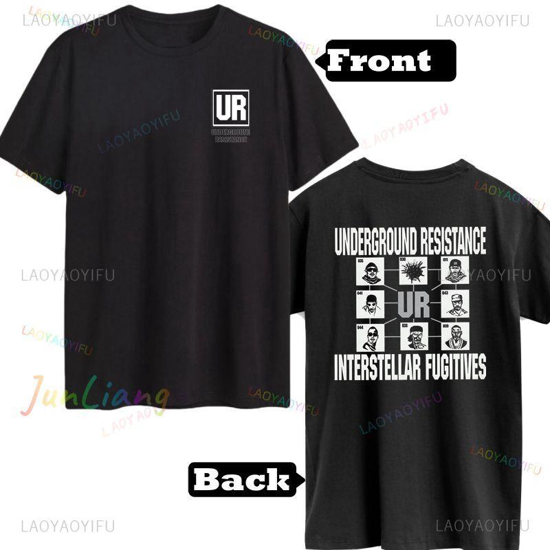 Ropa Unisex camiseta de registro de resistencia subterránea Música electrónica de baile de Detroit Ropa Ureadem Harajuku delantera y trasera