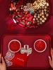Red Festive Wedding Serving Tray for Fruit and Candy