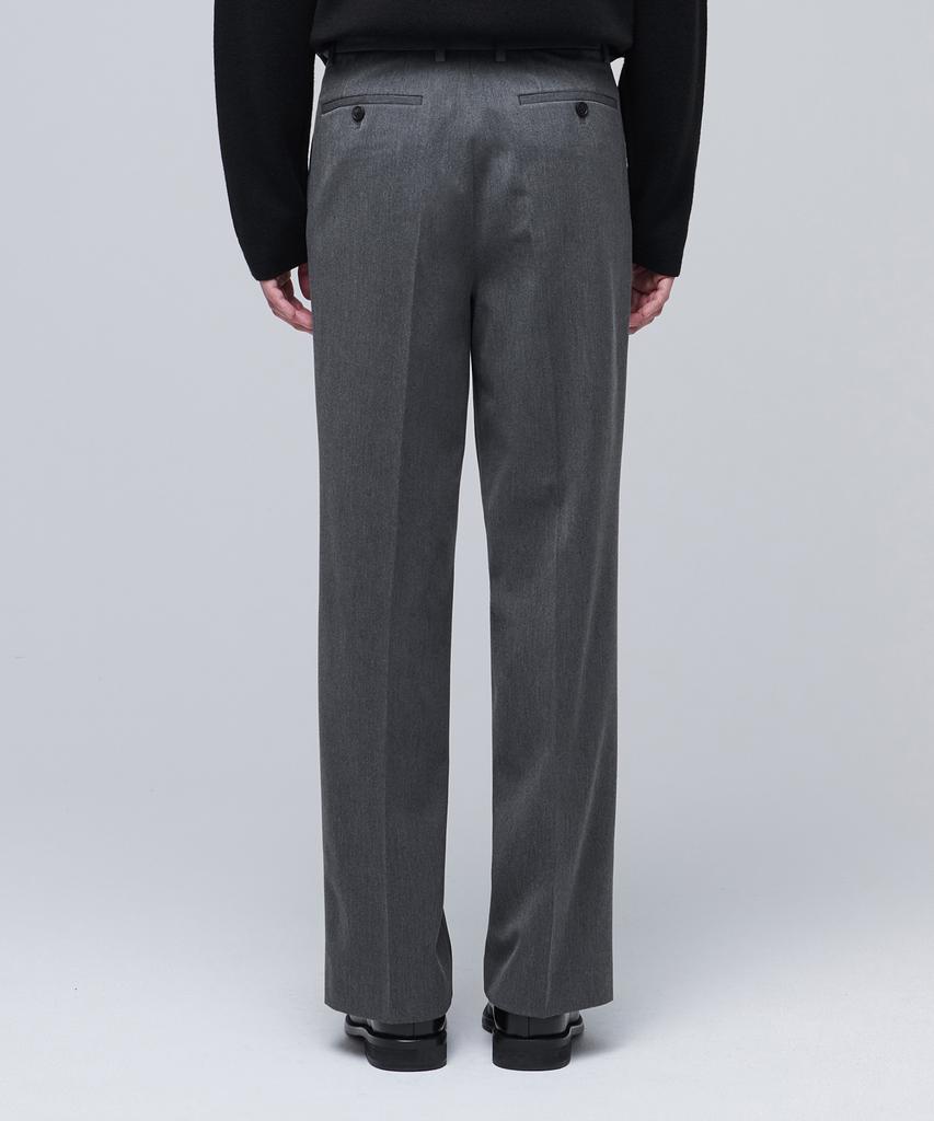 Musinsa Standard Heavyweight Fleece-Lined Real Wide Hidden Elastic Waist Slacks [Medium Gray]
