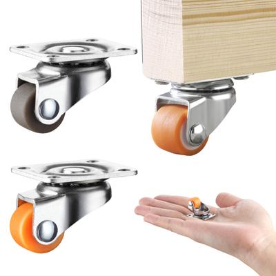 0.5 Inch Furniture Caster Wheels Universal Small Swivel Plate Casters for Carts Furniture Baby Bed Kitchen Cabinet Table