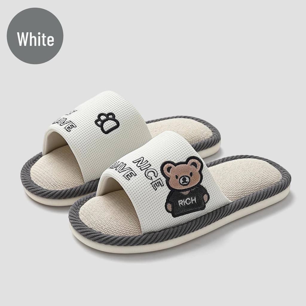 Summer Cute Bear Non-Slip Breathable Indoor Slippers for Women and Men