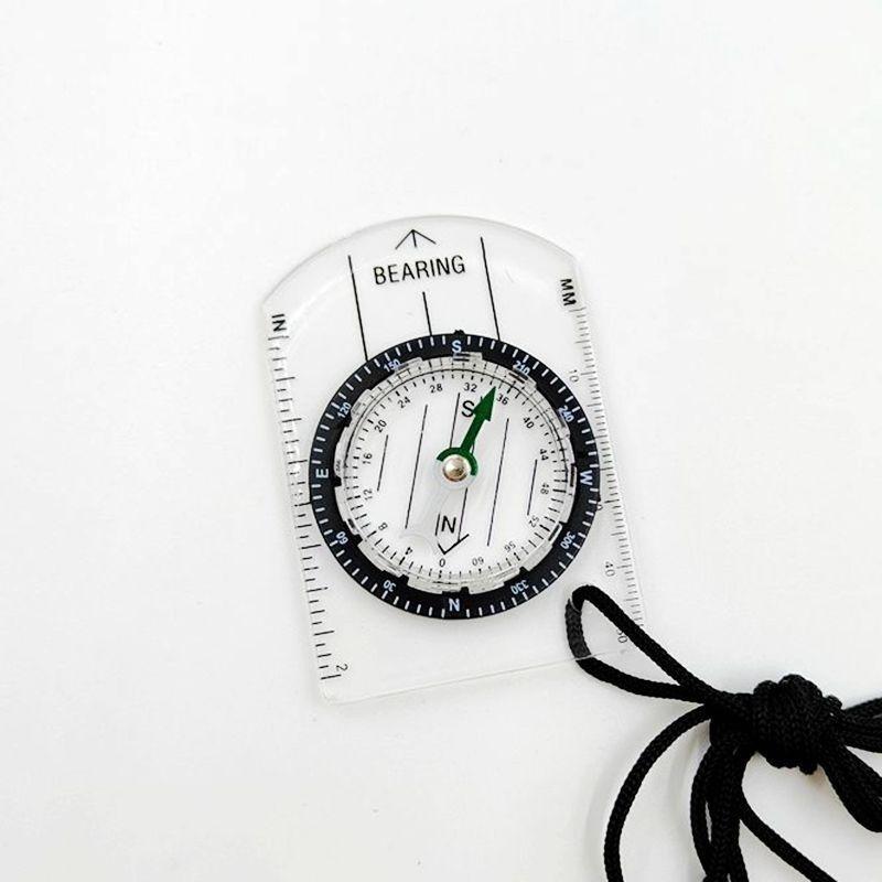 1PC outdoor transparent, mini acrylic scale compass, map scale lanyard compass
