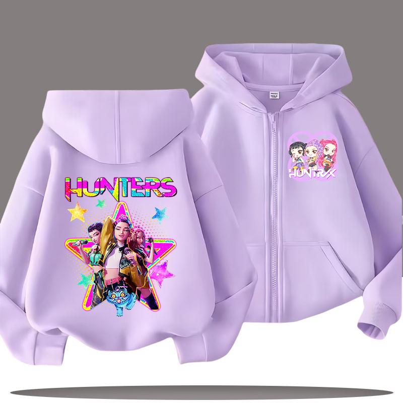 Hoodies Sweatshirts Mädchen Kinder Reißverschluss-Sweatshirt Cartoon-Druck Mode-Hoodie Kinderbekleidung Kleines Mädchen Sweatshirt Top