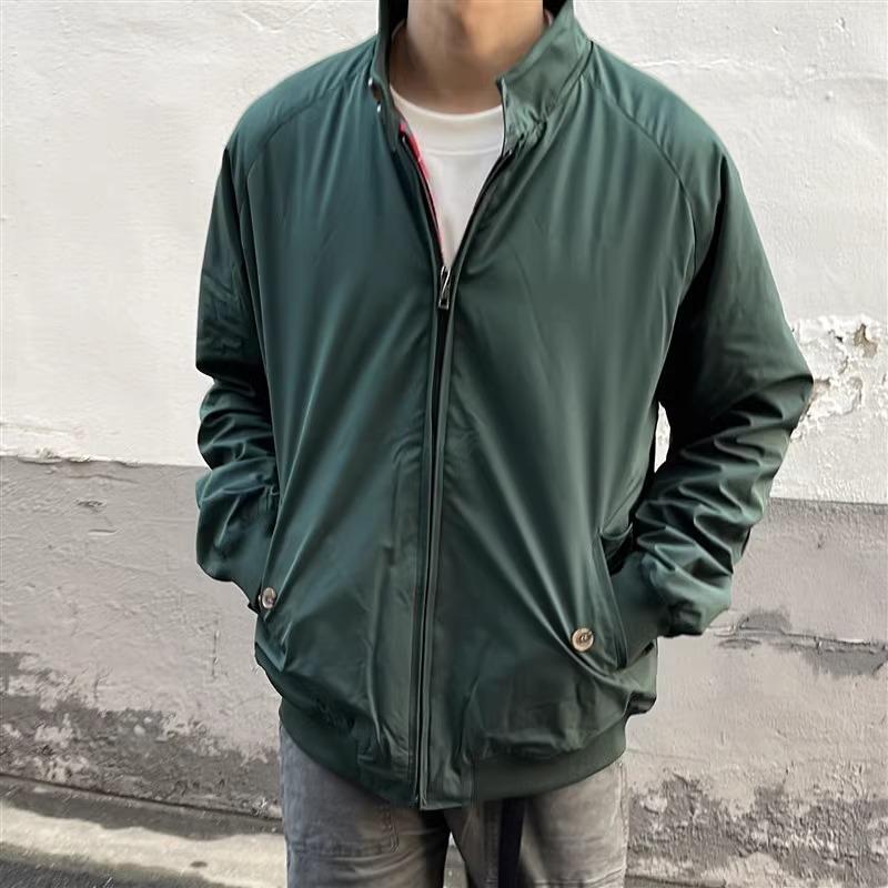 

Мужской ретро плащ в японском стиле цвета хаки - винтажная повседневная рабочая одежда, воротник-стойка, ветрозащитная мотоциклетная куртка для весны/осени XL (Recommended 135-145 jin)