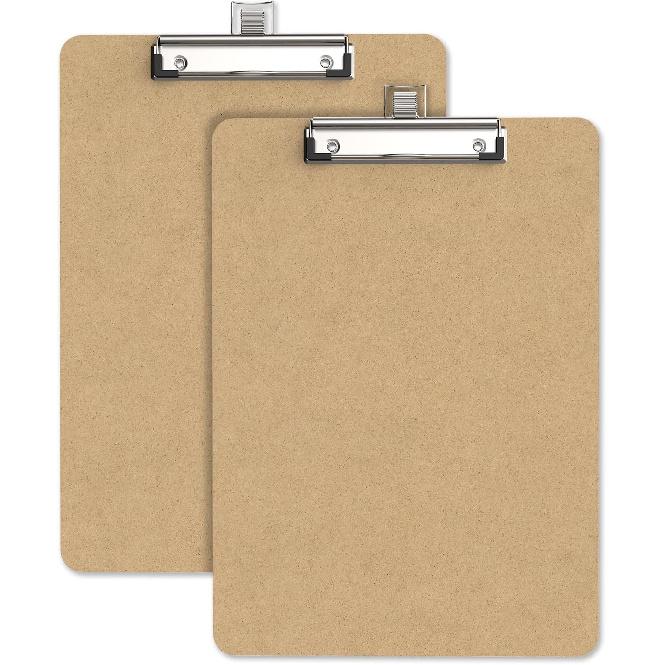 Wood Clipboard Set of 2, 8.5 x 11 Clip Borad with Pen Holder, A4 Standard Dimension 9 x 12.5 in, A4 Letter Size Hardboard for Classroom, Students,