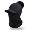 Wool Knitted Women Wool Knitted Hat Thick Face Warmer Pompoms Cap Windproof Winter Ski Hat