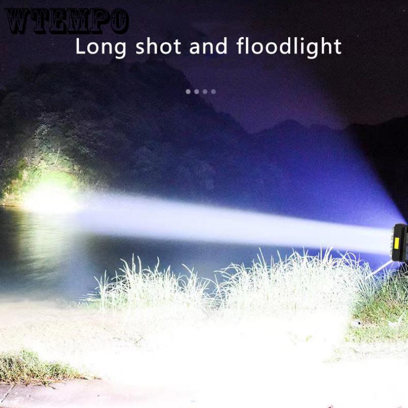 Solar Rechargeable USB Strong Light Flashlight Super Bright Led Flashlight Portable Searchlight Distant Light