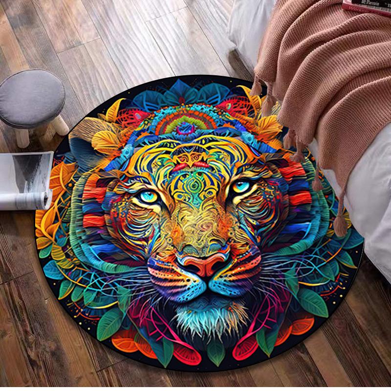 Animal Circular Rug - Office Decorative Carpet For Living Room Bedroom Door Mat Floor Rug Computer Chair Area Rug
