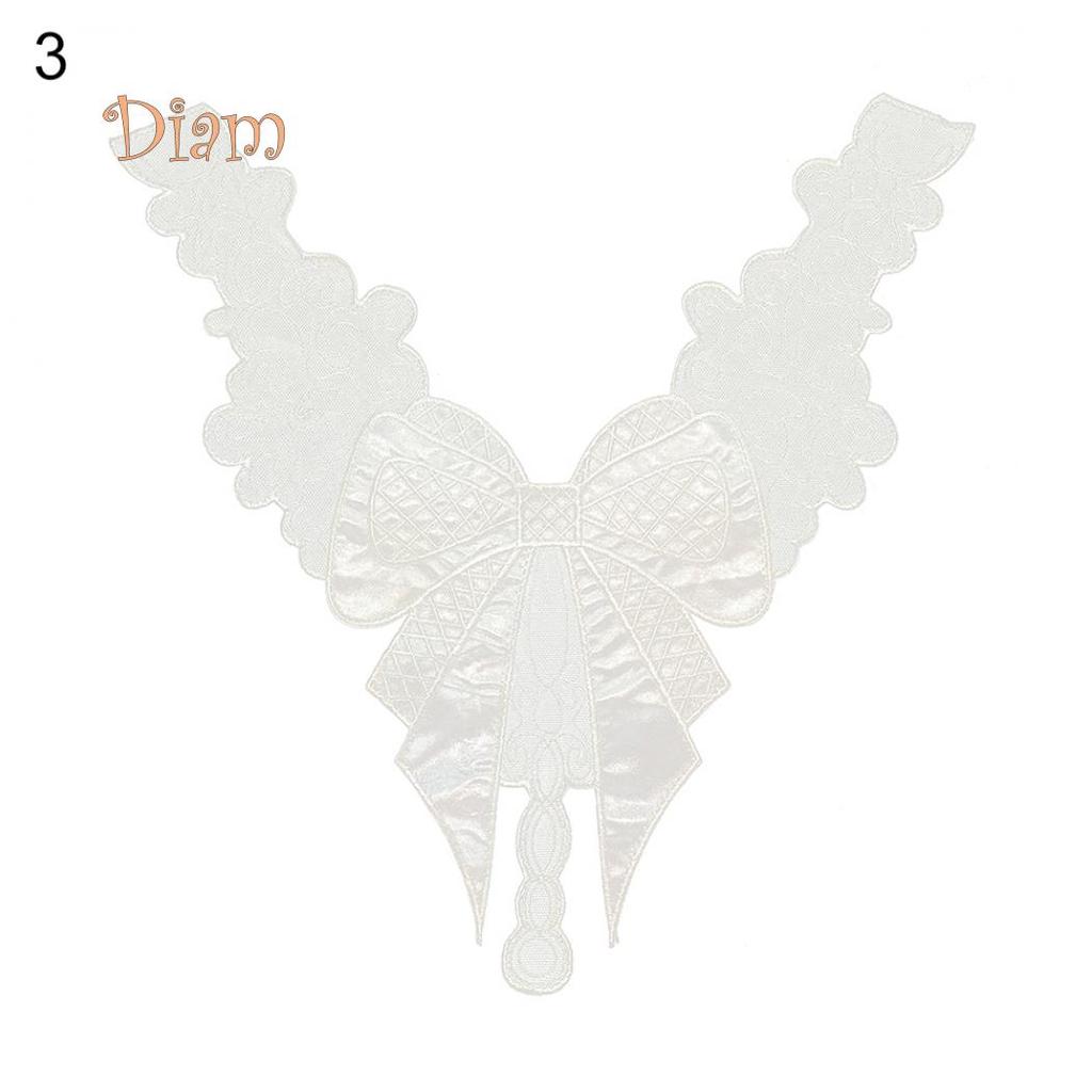 Diamin Neckline Collar Bowknot Sewing Applique Clothes Dress Decor